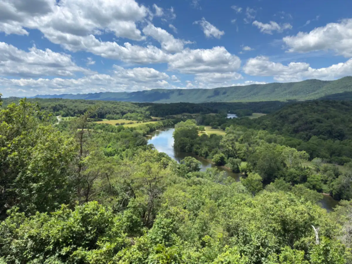 Shenandoah River winding below the Blue Ridge Mountains